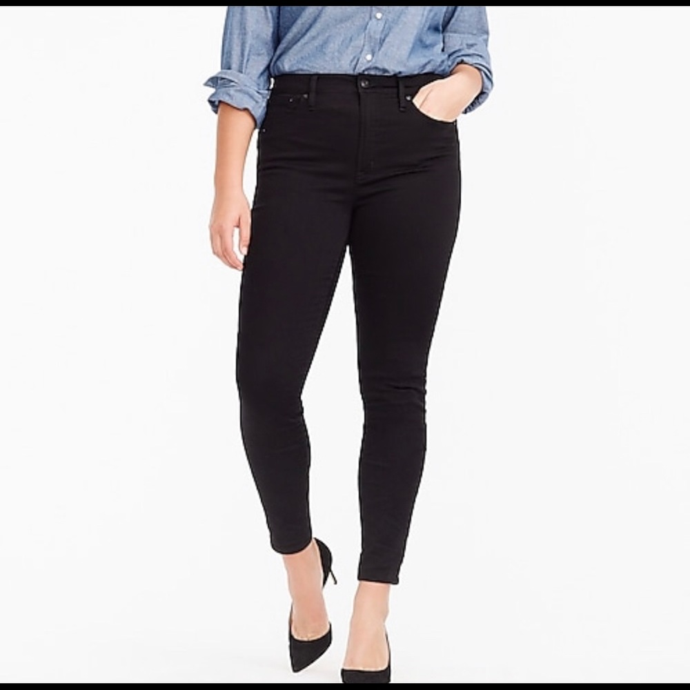 J. Crew High Rise True Black Skinny Jeans